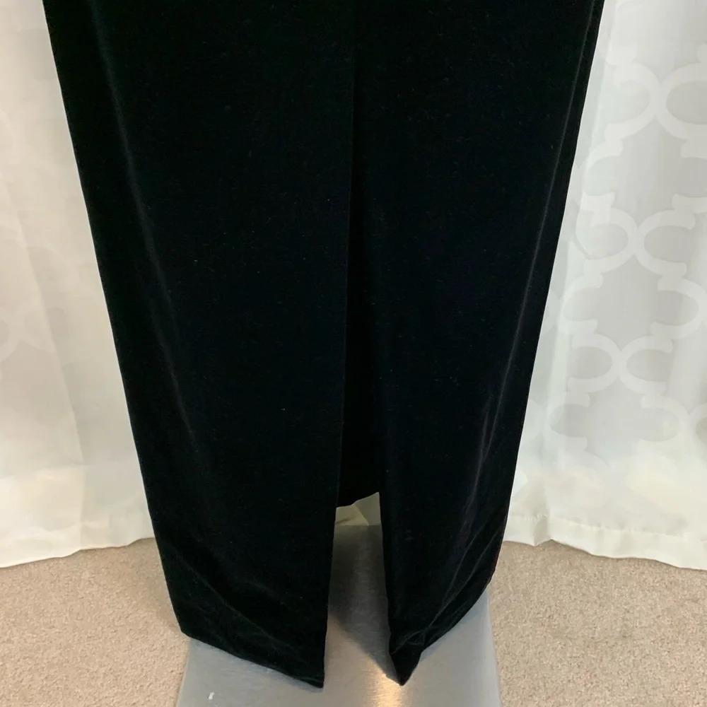 Bob Mackie Vintage Black Velvet 1980s Maxi Dress - Picture 2 of 7